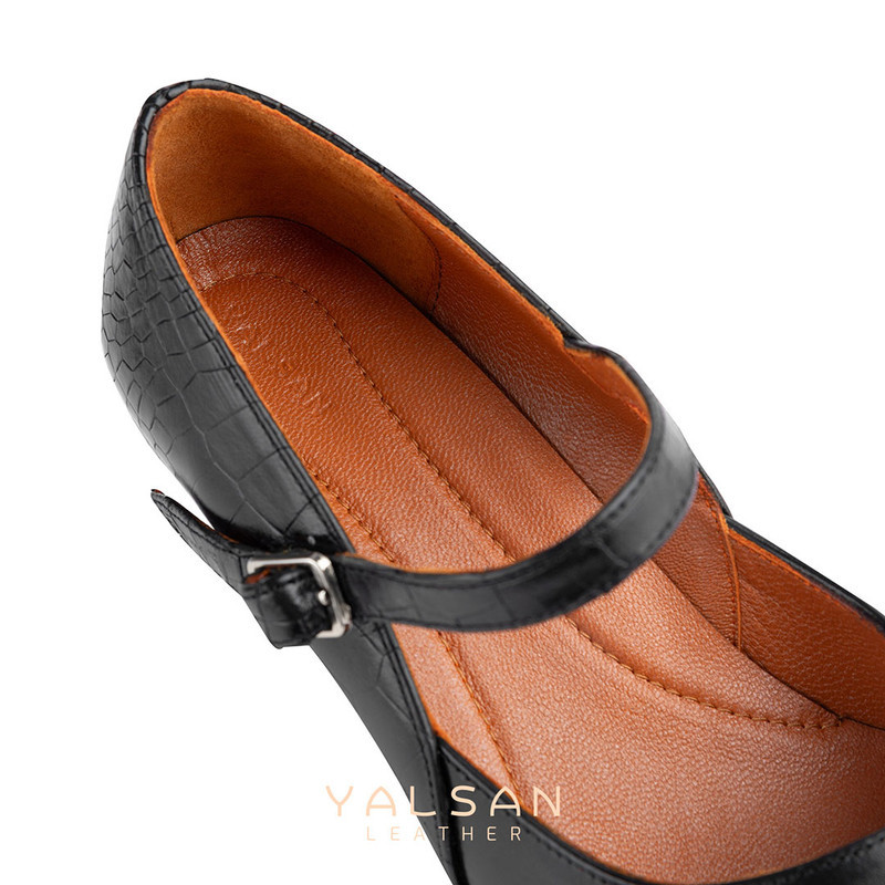 ست کیف و کفش پاشنه‌دار زنانه چرم یلسان مدل آیریا کد OLOVIYA-PRM-930-msk