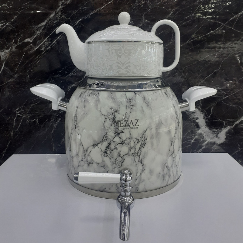 ست کتری و قوری نزاز مدل قالب ترک طرح سنگ