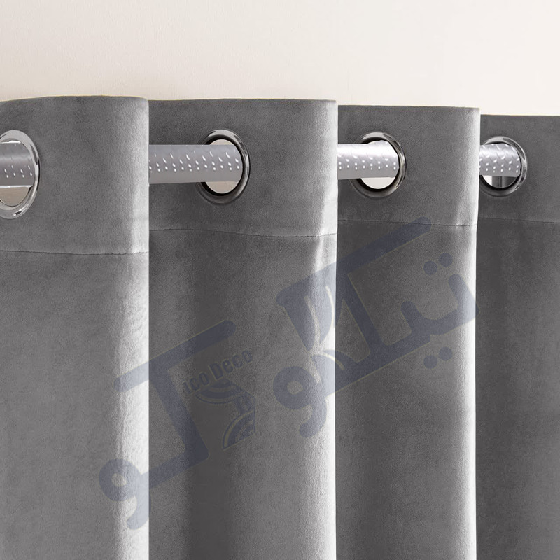 پرده تیکو دکو مدل مخمل مات هانزو شش چین سایز 225x280 سانتیمتر