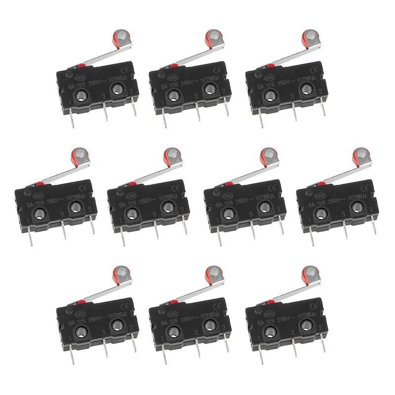 میکرو سوئیچ اهرم دار مدل 5A-250V-KW11.3Z بسته 10 عددی