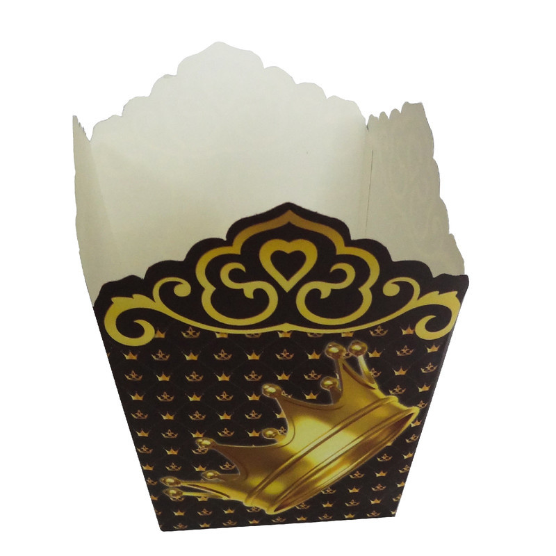 ظرف پاپ کورن کد 002 طرح تاج بسته 10 عددی