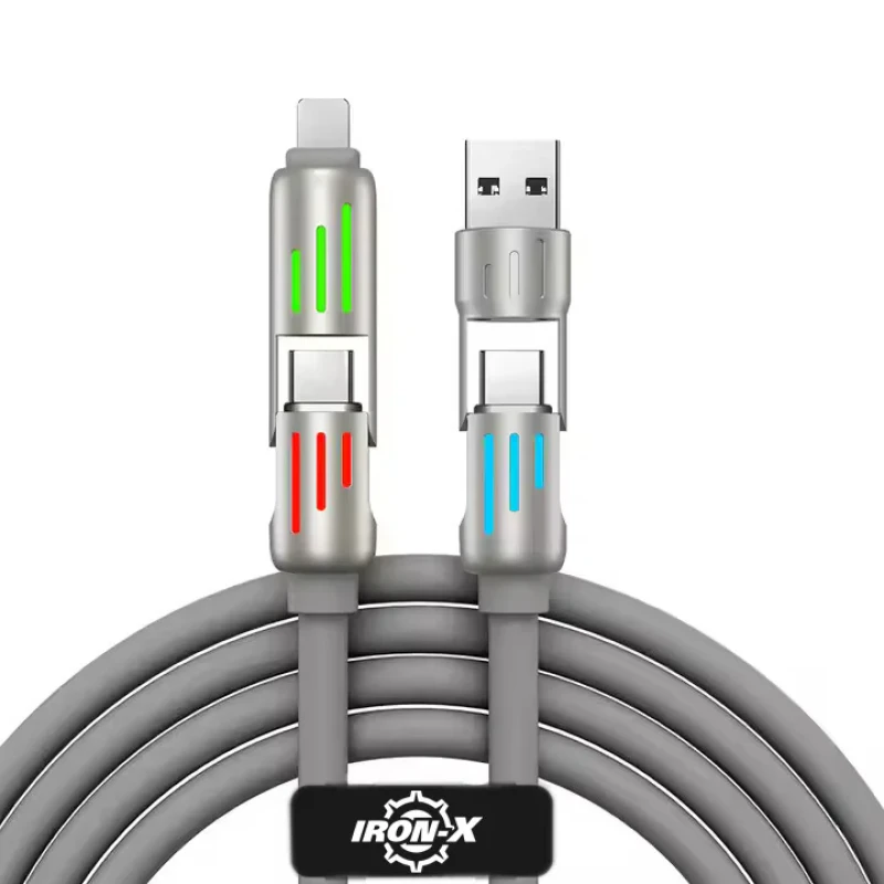 کابل تبدیل USBUSB-C به لایتنینگUSB-C آیرون ایکس مدل SUPERFAST240W 4IN1 طول 1 متر