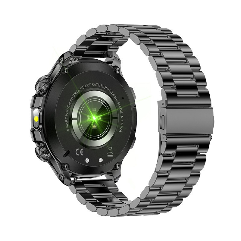 ساعت هوشمند 1.85 اینچی مدل AK75 با بند استیل