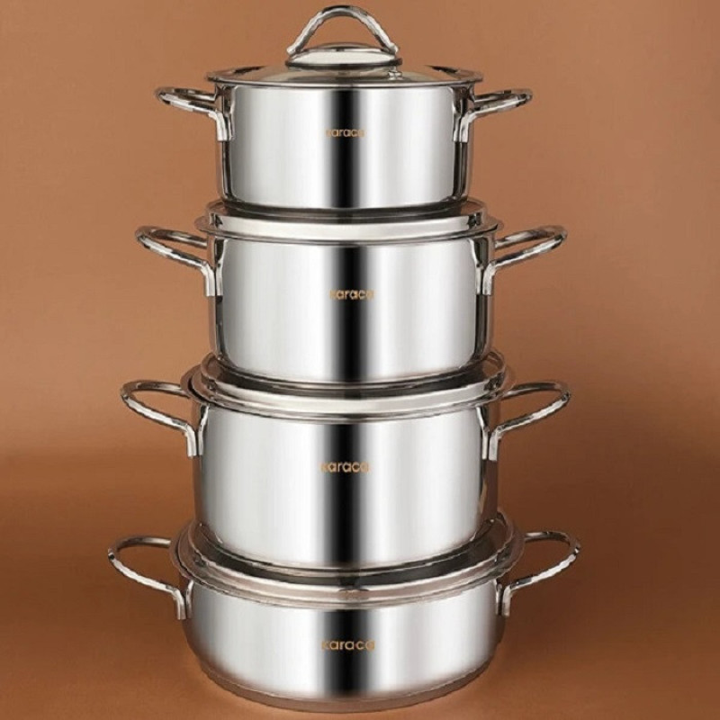 سرویس قابلمه استیل 8 پارچه کاراجا مدل Sakura Powersteel 316
