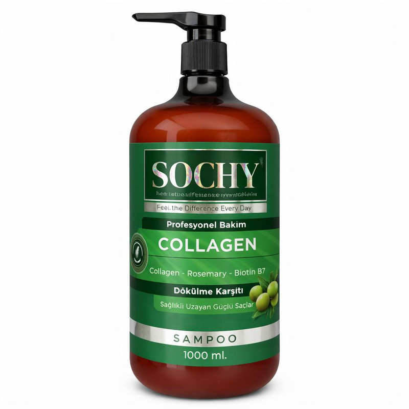 شامپو تقویت کننده مو سوچی مدل Collagen Gr مناسب برای موهای آسیب دیده حجم 1000 میلی لیتر