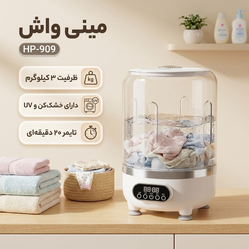 مینی‌ واش 3 کیلوگرم مدل HP-909