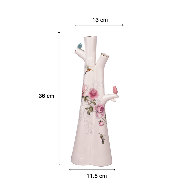 گلدان دکوری گلد کیش مدل نوبل، سرامیک با ابعاد 11.5x11.5x36 سانتی‌متر و وزن 900 گرم