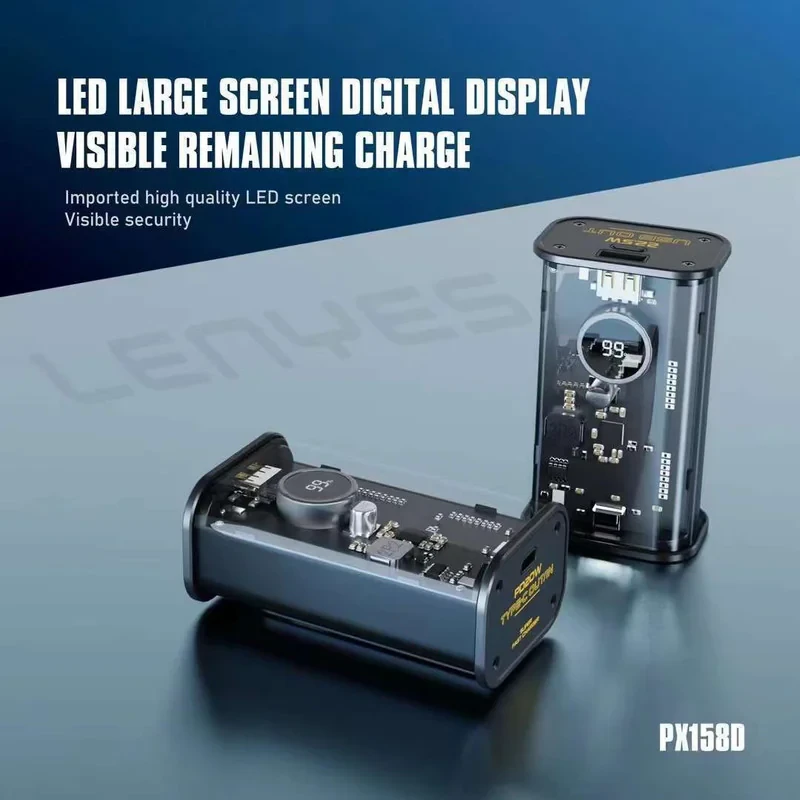 پاوربانک لنیز مدل PX158D ظرفیت 10000 میلی‌آمپر ساعت