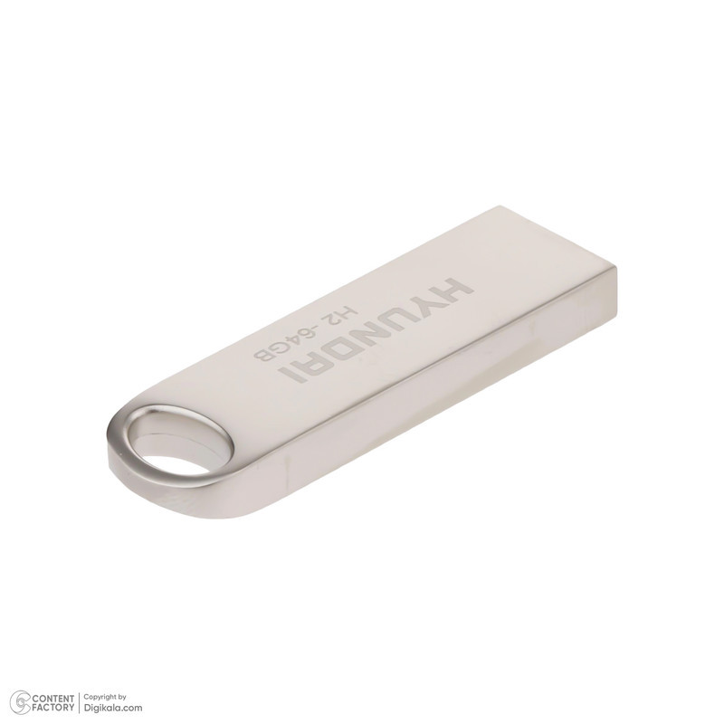 فلش مموری 64 گیگابایت هیوندای مدل H2 USB 3.2 با بدنه استیل ضد اثر انگشت، مقاوم در برابر آب، ضربه، شوک و گردوغبار، طراحی لوکس و سبک، مناسب حمل آسان و سازگار با تمامی سیستم‌عامل‌ها