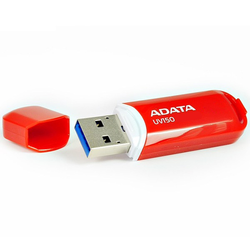 فلش مموری ای دیتا مدل UV150 ظرفیت 64 گیگابایت، رابط USB 3.2 Gen1 با سرعت خواندن 100 مگابایت بر ثانیه، درپوش‌دار، سازگار با ویندوز، مک و لینوکس، مناسب موبایل، تبلت، لپ‌تاپ و تلویزیون