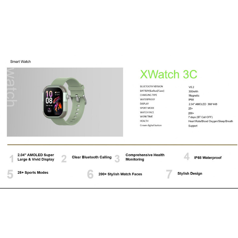 ساعت هوشمند 46 میلی‌متری اینفینیکس مدل XWatch 3C با بند پلاستیکی