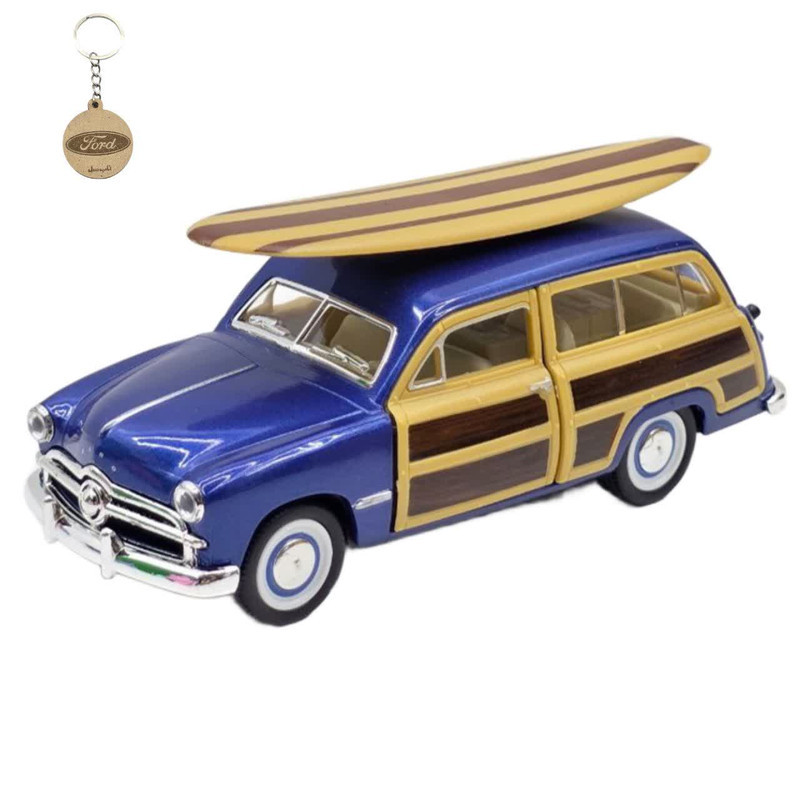 ماکت ماشین کینزمارت مدل فلزی فورد وودی واگن 1949 ساحلی FORD WOODY WAGON به همراه جاسوییچی