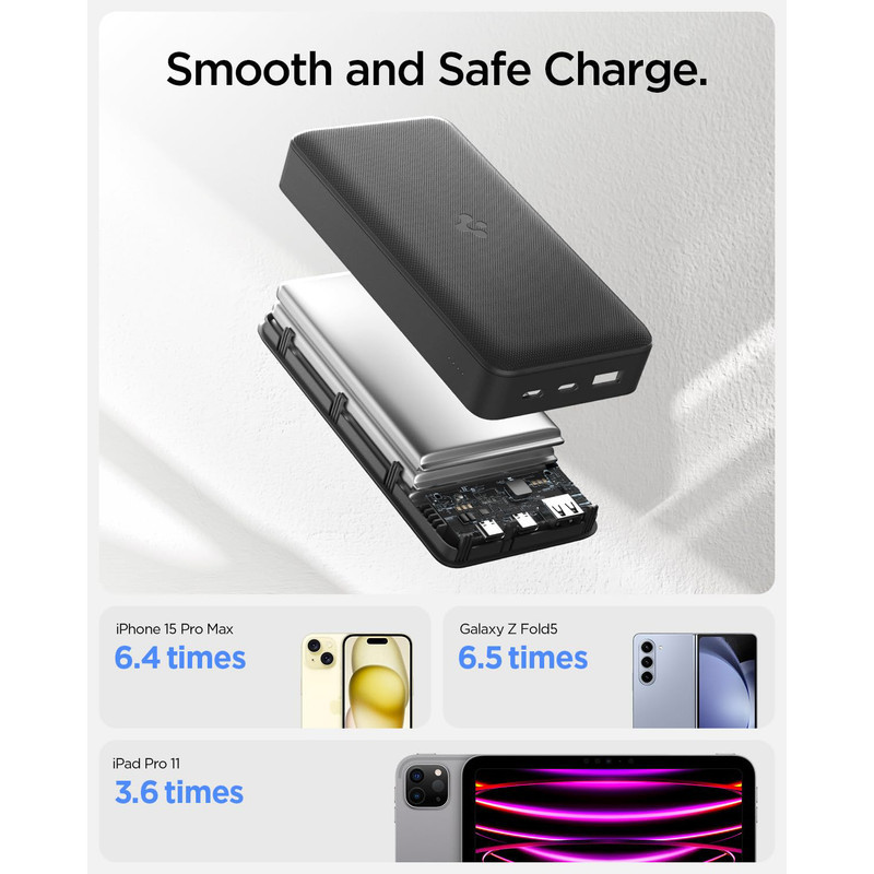 پاوربانک 30 وات اسپیگن مدل PA2305 ظرفیت 30000 میلی‌آمپرساعت به همراه کابل USB-C