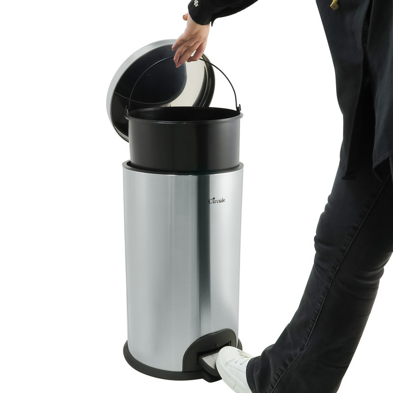 سطل زباله پدالی سرکوله مدل Steel P20L
