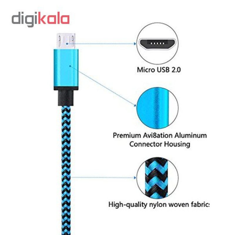 کابل شارژ، انتقال اطلاعات و تبدیل USB به MicroUSB المو مدل X-S-N طول 1 متر