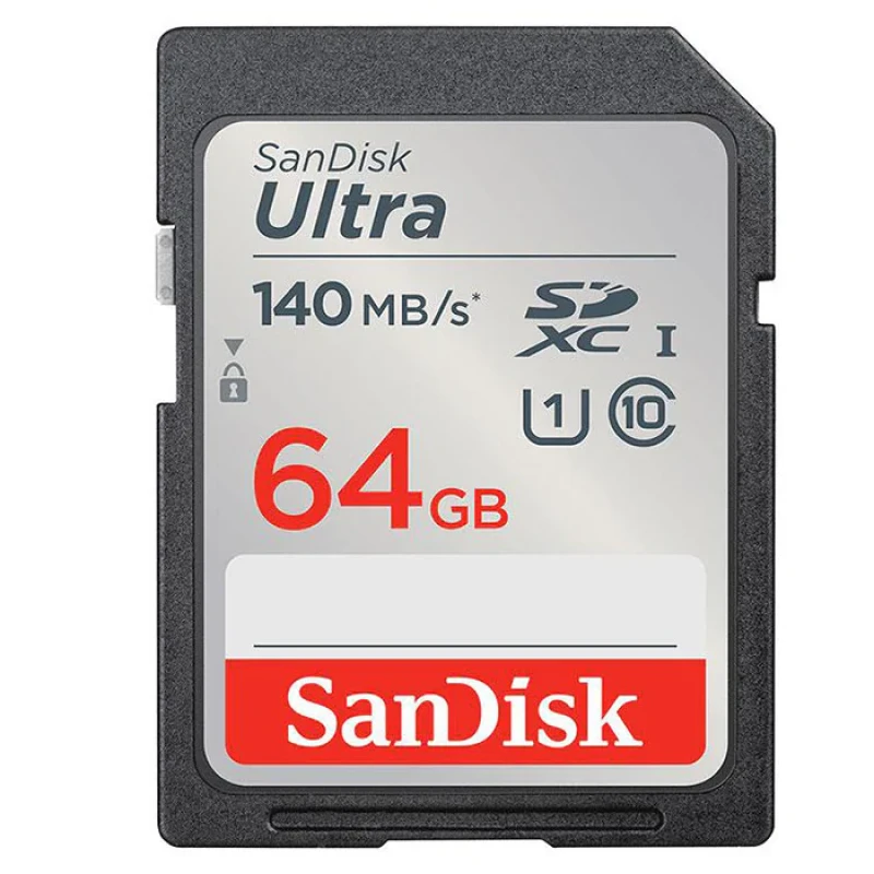 کارت حافظه SDXC سن دیسک مدل Ultra کلاس 10 استاندارد UHS-I U1 سرعت 140MBs ظرفیت 64 گیگابایت