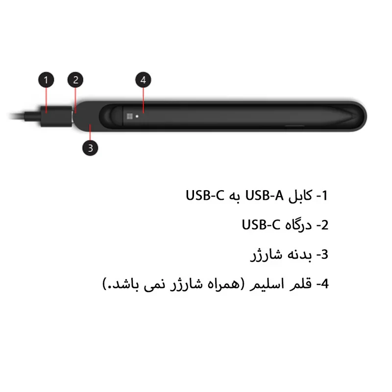 شارژر قلم اسلیم مایکروسافت مدل Surface Slim Pen Charger مناسب برای Slim Pen 2  Slim Pen 1