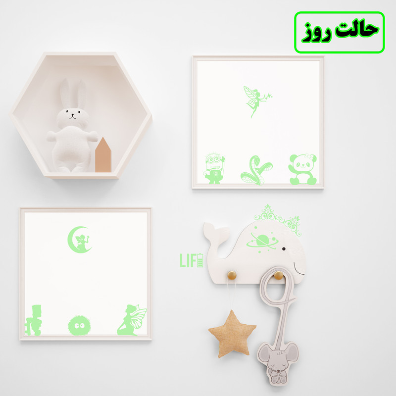 استیکر کلید و پریز مدل شبنما طرح فرشته و ستاره