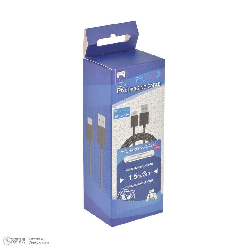 کابل تبدیل USB به USB-C مدل PS5 طول 3 متر