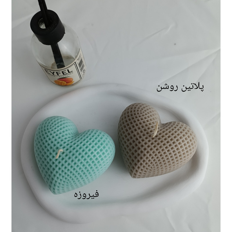 شمع استوانه ای بدون بو طرح قلب PD137 زمان اتمام 100 دقیقه بسته 2 عددی