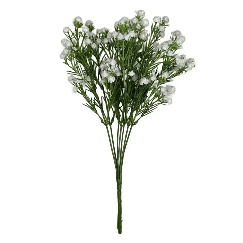 گل مصنوعی ژیپسوفیلا (گل عروس) لمسی ژله‌ای رومیزی، ابعاد 15×20×35 سانتی‌متر، وزن 300 گرم، بسته 2 عددی