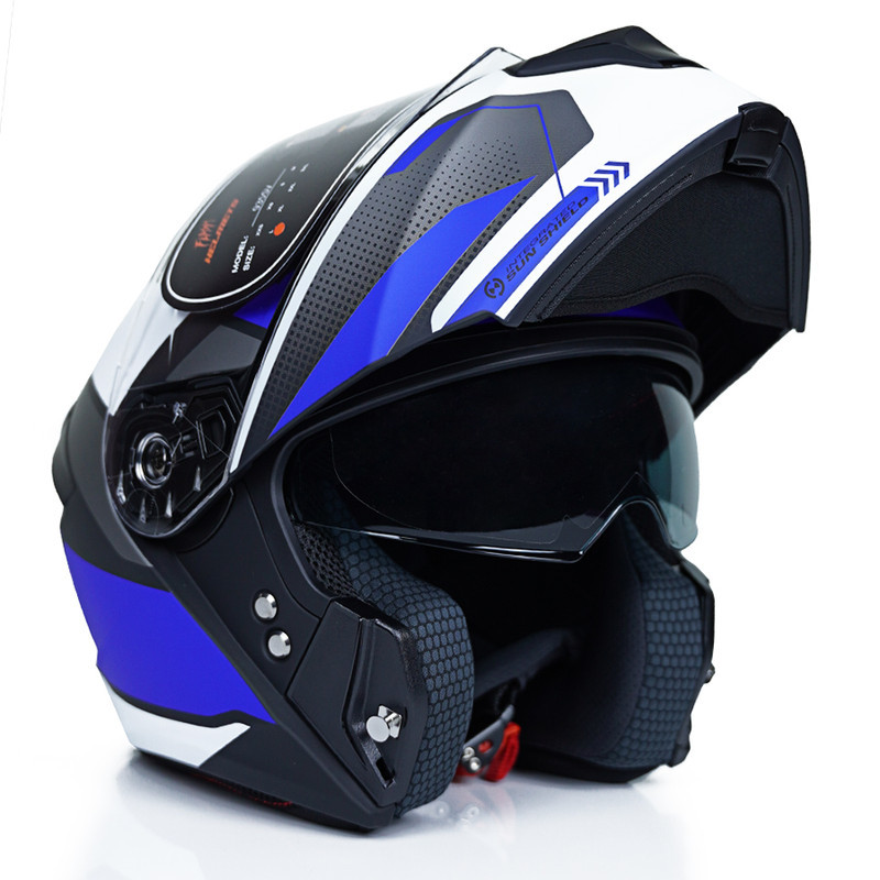 کلاه کاسکت فک متحرک فلش مدل 935sv whiteblue