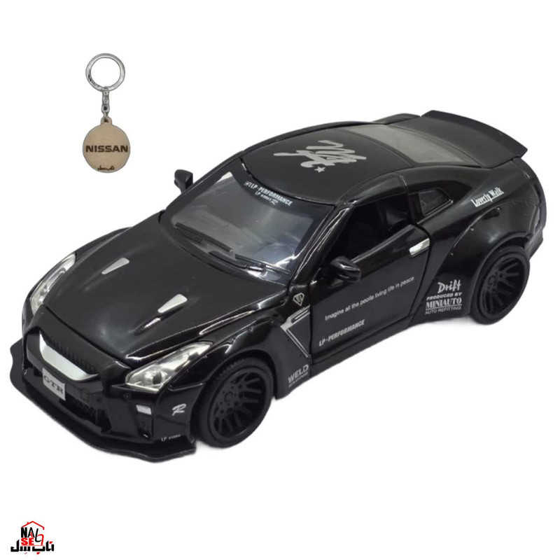 ماکت ماشین ناب سل مدل نیسان جی تی آر فلزی موزیکال چراغدار اسپرت NISSAN GTR SPORT به همراه جاسوییچی