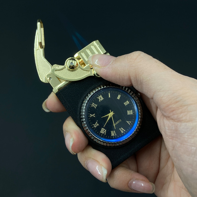 فندک مدل ساعت هندلی دوشعله کد DKD-1348