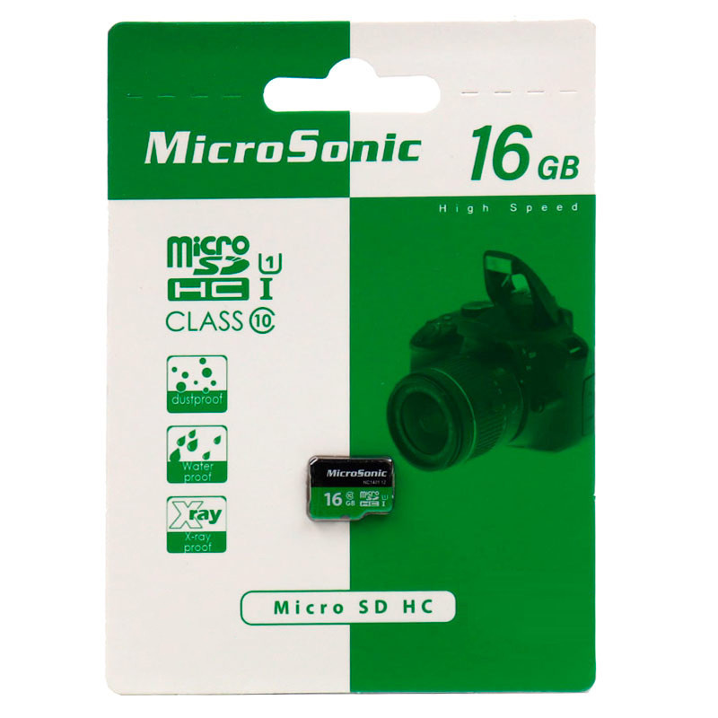 کارت حافظه microSDXC میکروسونیک مدل HC کلاس 10 استاندارد UHS-I U1 سرعت 90MBps ظرفیت 16 گیگابایت