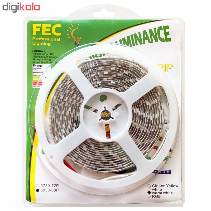 ریسه اس ام دی ال ای دی 10 وات اف ای سی مدل SMD5050-D60-IP65 طول 5 متر