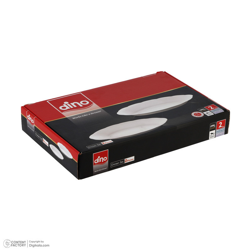 دینو مدل 001 دیس آرکوپال بسته 2 عددی، ابعاد 32×5×22 و 28×5×18 سانتی‌متر، وزن 540 و 490 گرم، قابل شستشو با دست و ماشین ظرفشویی