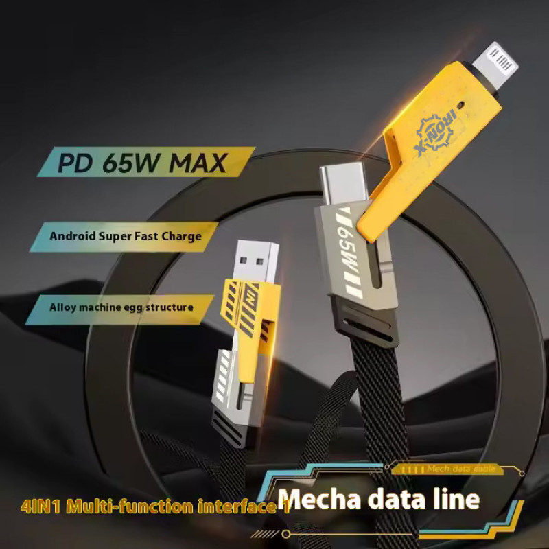 شارژر دیواری 25 وات دو پورت آیرون ایکس مدل PDQC30 به همراه کابل تبدیل USBUSB-C به لایتنینگUSB-C طول 1.5 متر