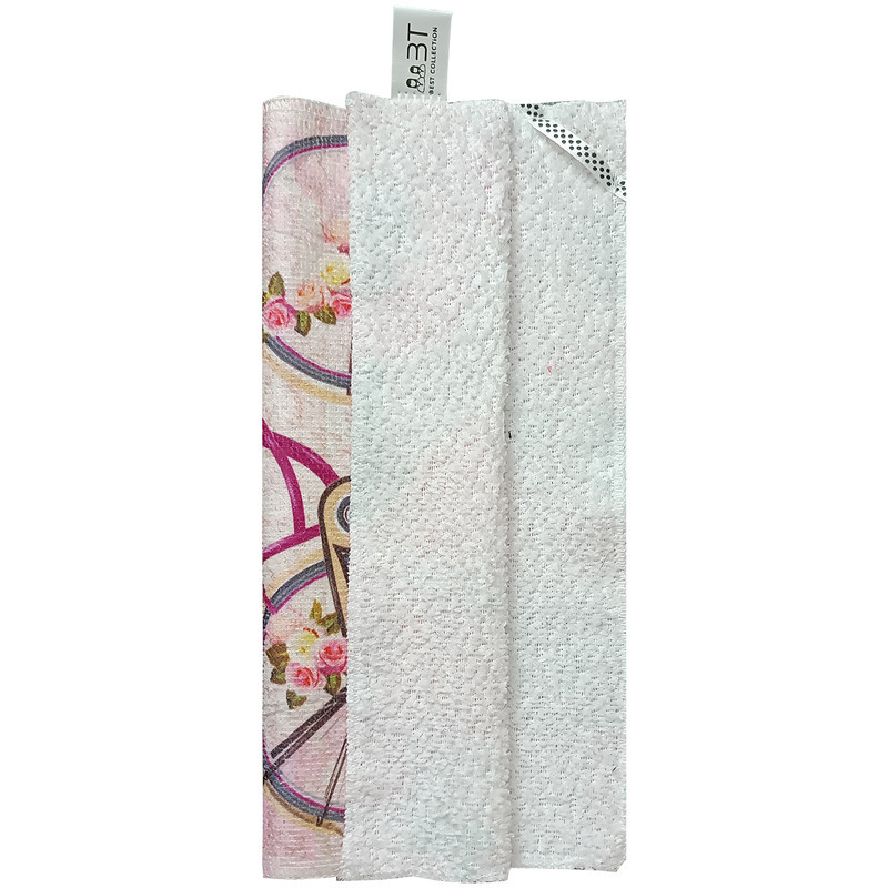 دستمال نظافت آشپزخانه بی تی مدل میکروفایبر طرح دوچرخه کد 30x30W221 بسته 3 عددی
