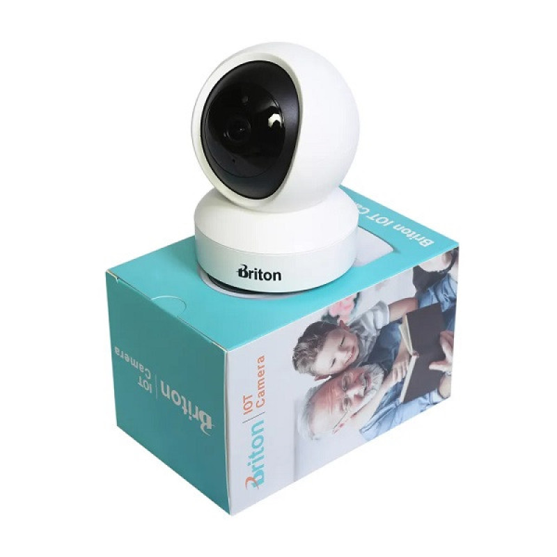 دوربین مداربسته بی‌سیم برایتون مدل IOT-72P8-S4 با کیفیت 2 مگاپیکسل، قابلیت چرخش و ردیابی حرکت، مکالمه دوطرفه، هشدار صدای گریه کودک، برد IR تا 10 متر و پشتیبانی از کارت حافظه میکرو اس‌دی تا 256 گیگابایت