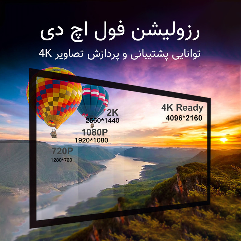ویدئو پروژکتور النز مدل SD500 Smart Android به همراه پرده نمایش با رزولوشن 1920x1080|FHD
