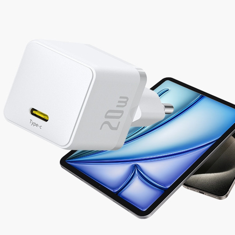 شارژر دیواری 20 وات بیسوس مدل Palm 1C به همراه کابل تبدیل USB-C