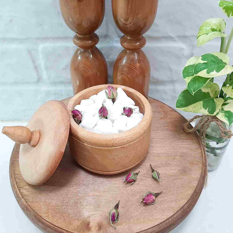 قندان مدل چوبی طرح خمره‌ای کد Rash1kh
