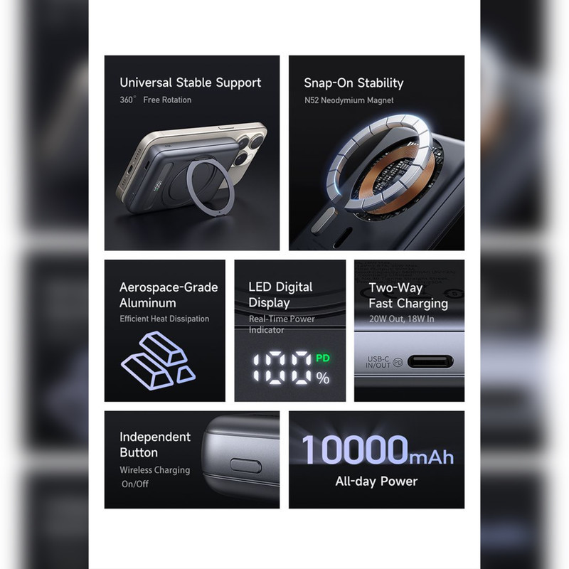 پاور بانک مک دودو مدل mc-837 ظرفیت 10000 میلی آمپرساعت