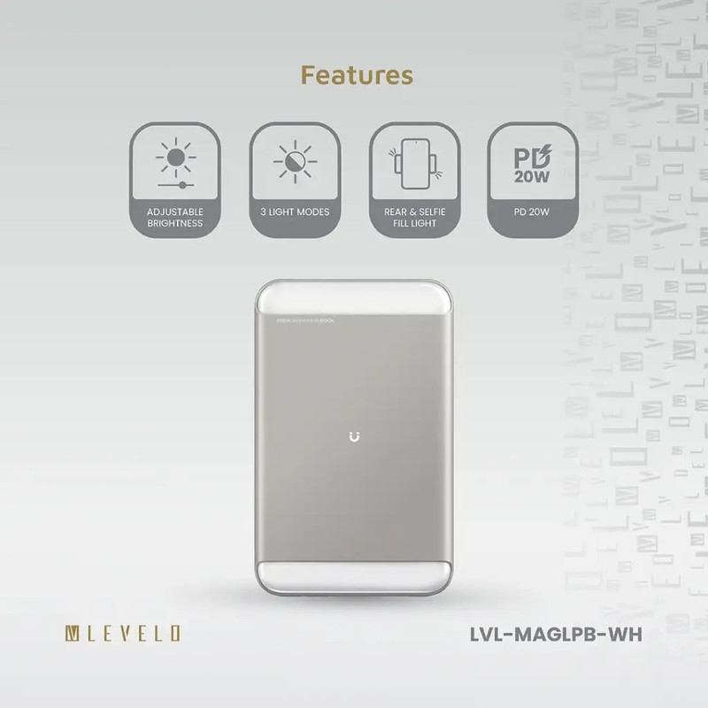 پاور بانک لولو مدل MagLight ظرفیت 8000 میلی آمپر ساعت