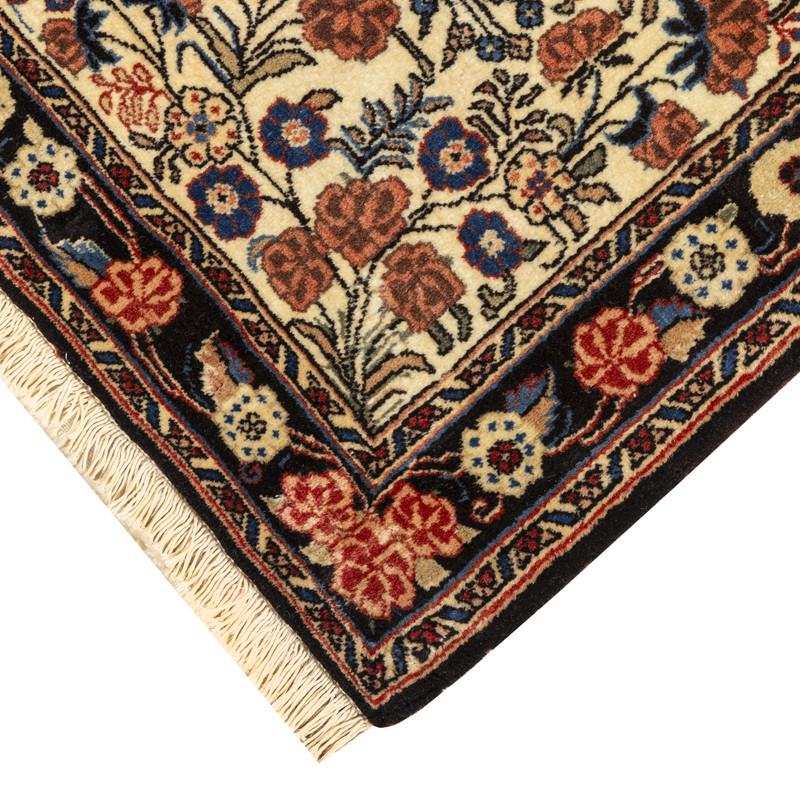 فرش دستبافت نیم متری طرح بیجار  کد 45P534 زمینه کرم