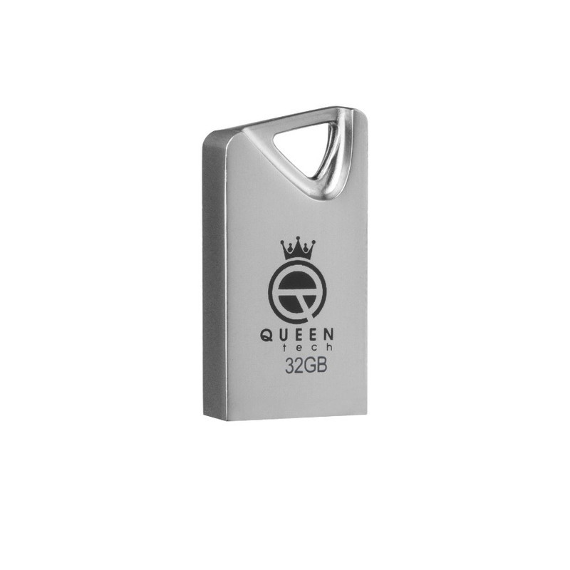 فلش مموری 32 گیگابایت کوئین تک مدل GLINK با رابط USB 2.0، طراحی بند انگشتی فلزی، سازگار با گوشی، تبلت، کامپیوتر و تلویزیون، سرعت انتقال 30 مگابایت بر ثانیه