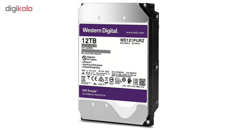 هارددیسک اینترنال وسترن دیجیتال مدل Purple WD121PURZ ظرفیت 12 ترابایت