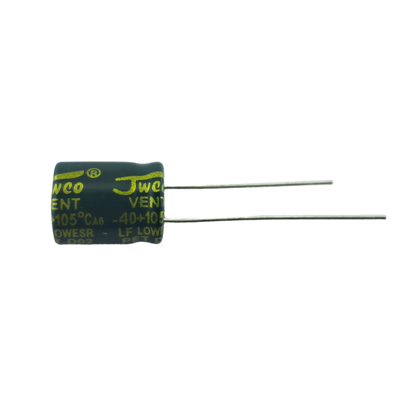 خازن الکترولیت 10uF میکرو فاراد جی دبلیو کو مدل 400V بسته 2 عددی