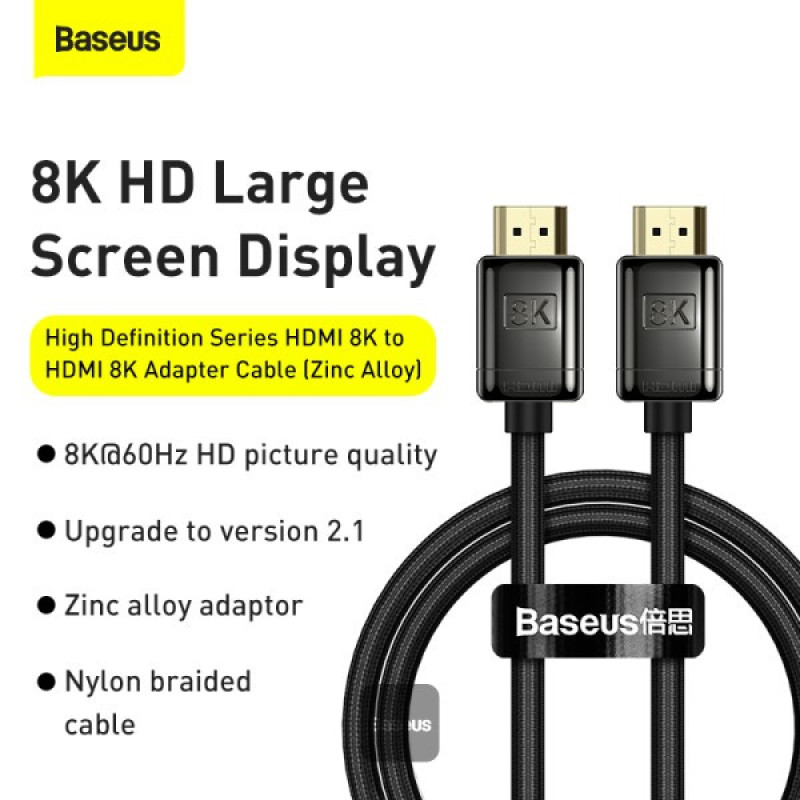 کابل HDMI بیسوس مدل High Definition Series 8K طول 3 متر