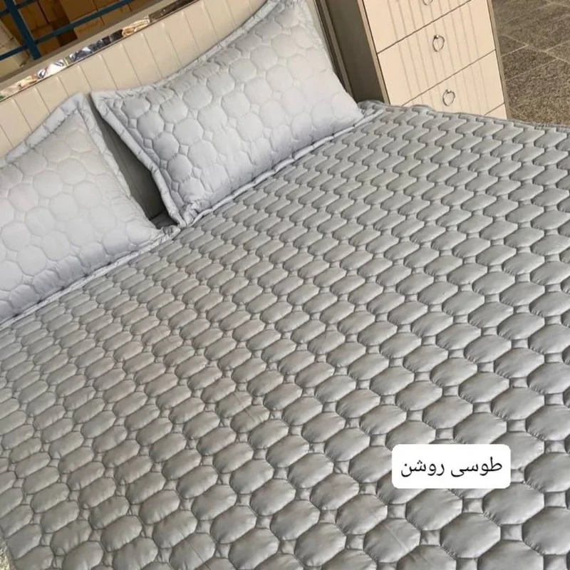 سرویس ملحفه 2 نفر 3 تکه مدل کشدار طرح زنبوری