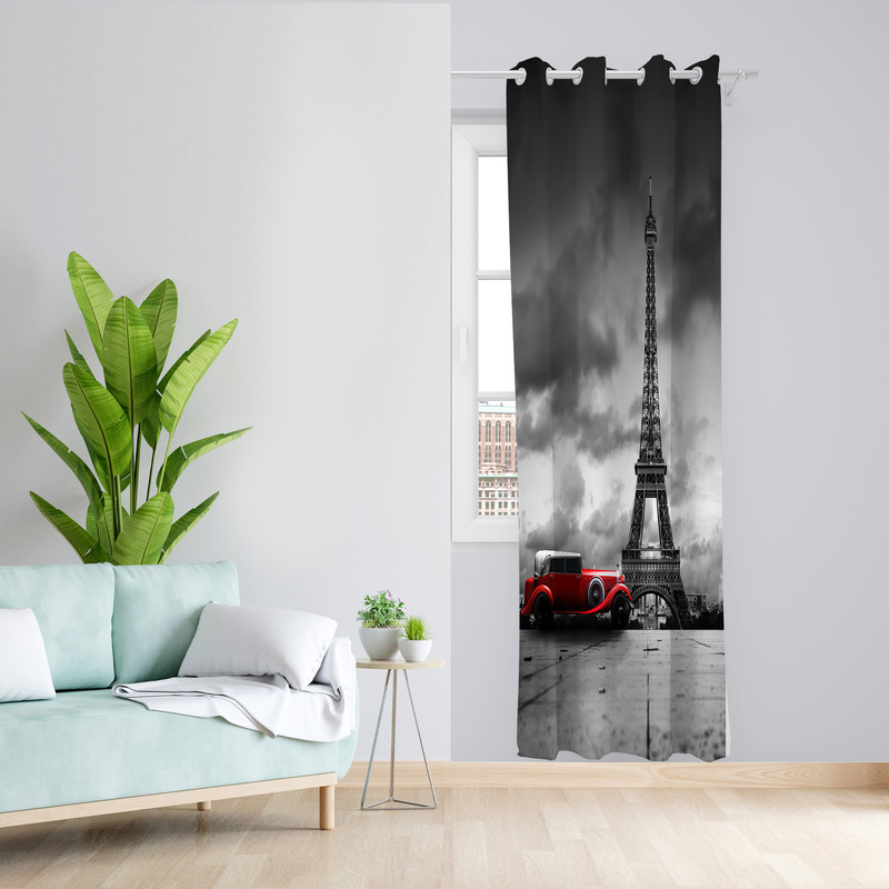 پرده طرح ایفل مدل مخمل پانچی کد L 1009L L Z سایز 140x200 سانتی متر