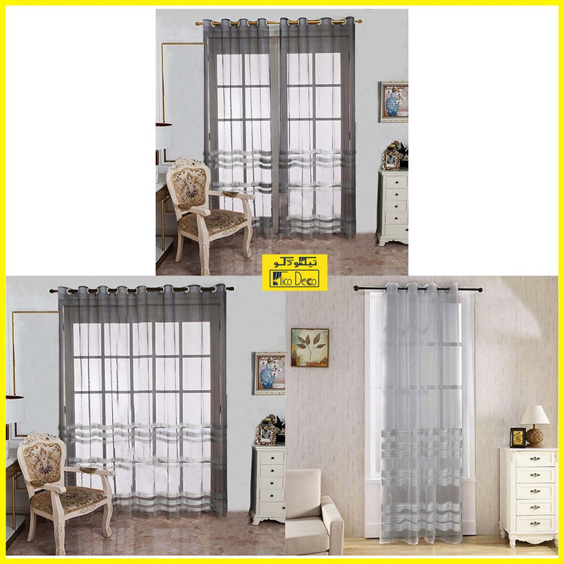 پرده تیکو دکو مدل دوخت ساده حریر ژوردار  سایز 280 × 400 سانتی‌متر
