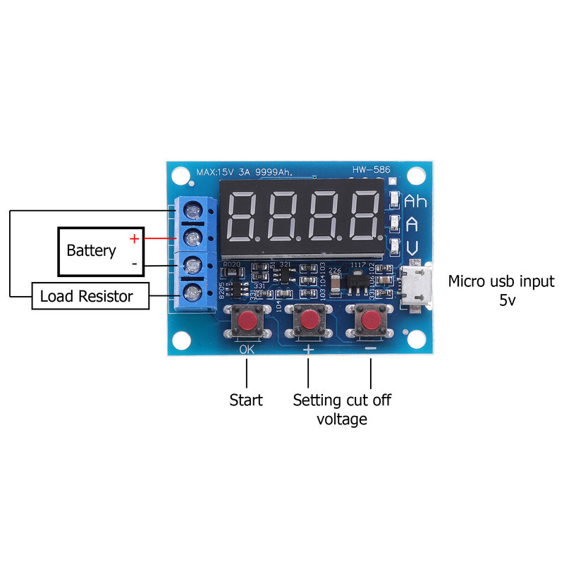 ماژول تستر ظرفیت باتری مدل HW-586