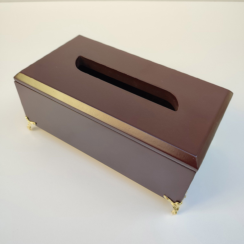 جعبه دستمال کاغذی مدل پایه فلزی درب دار  کد 02