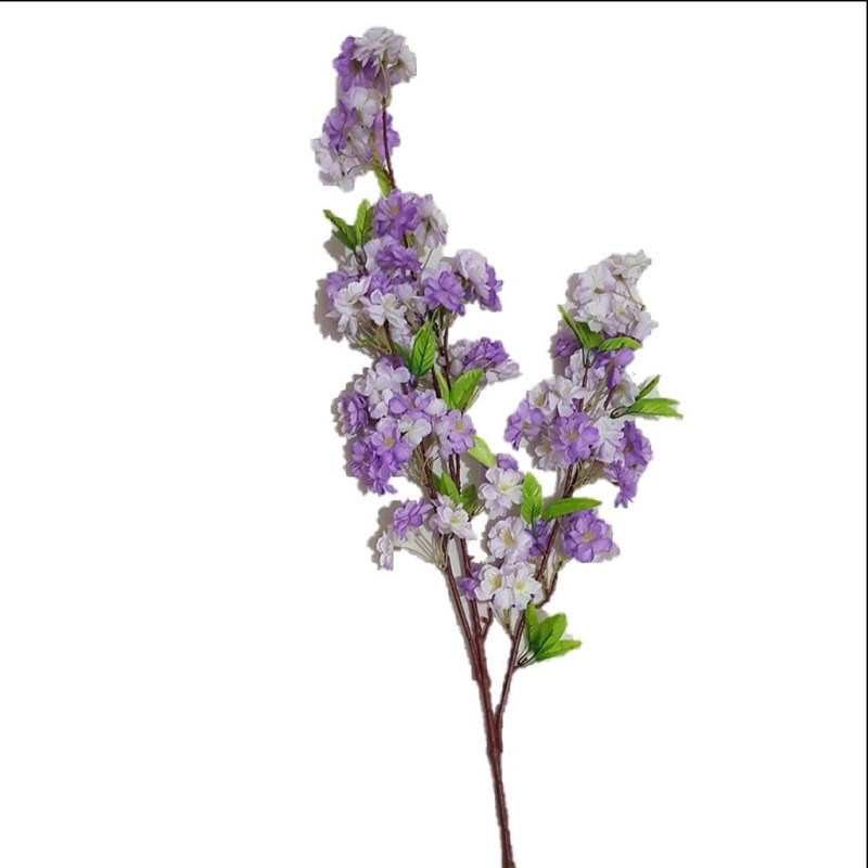 گل مصنوعی شکوفه سیب رومیزی مدل mo140 با گل‌های پارچه‌ای، ابعاد 105x30x7 سانتی‌متر، وزن 300 گرم